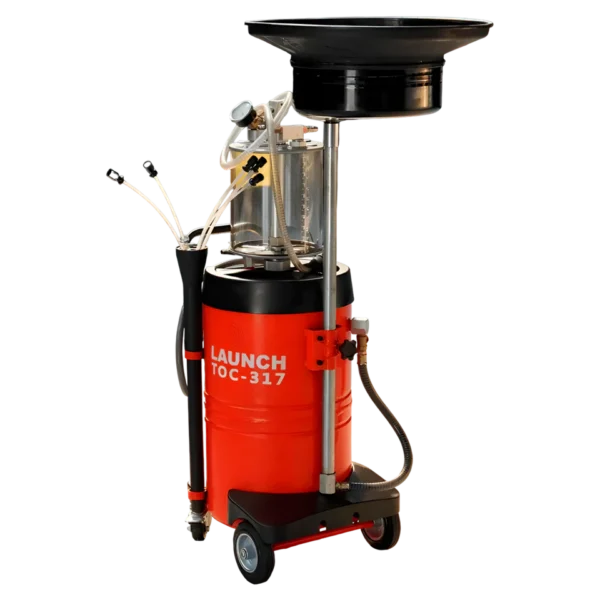 Máquina de Troca de Óleo a Vácuo LAUNCH TOC-317. Equipamento rápido, limpo e seguro para veículos leves e pesados, sem uso de elevador.